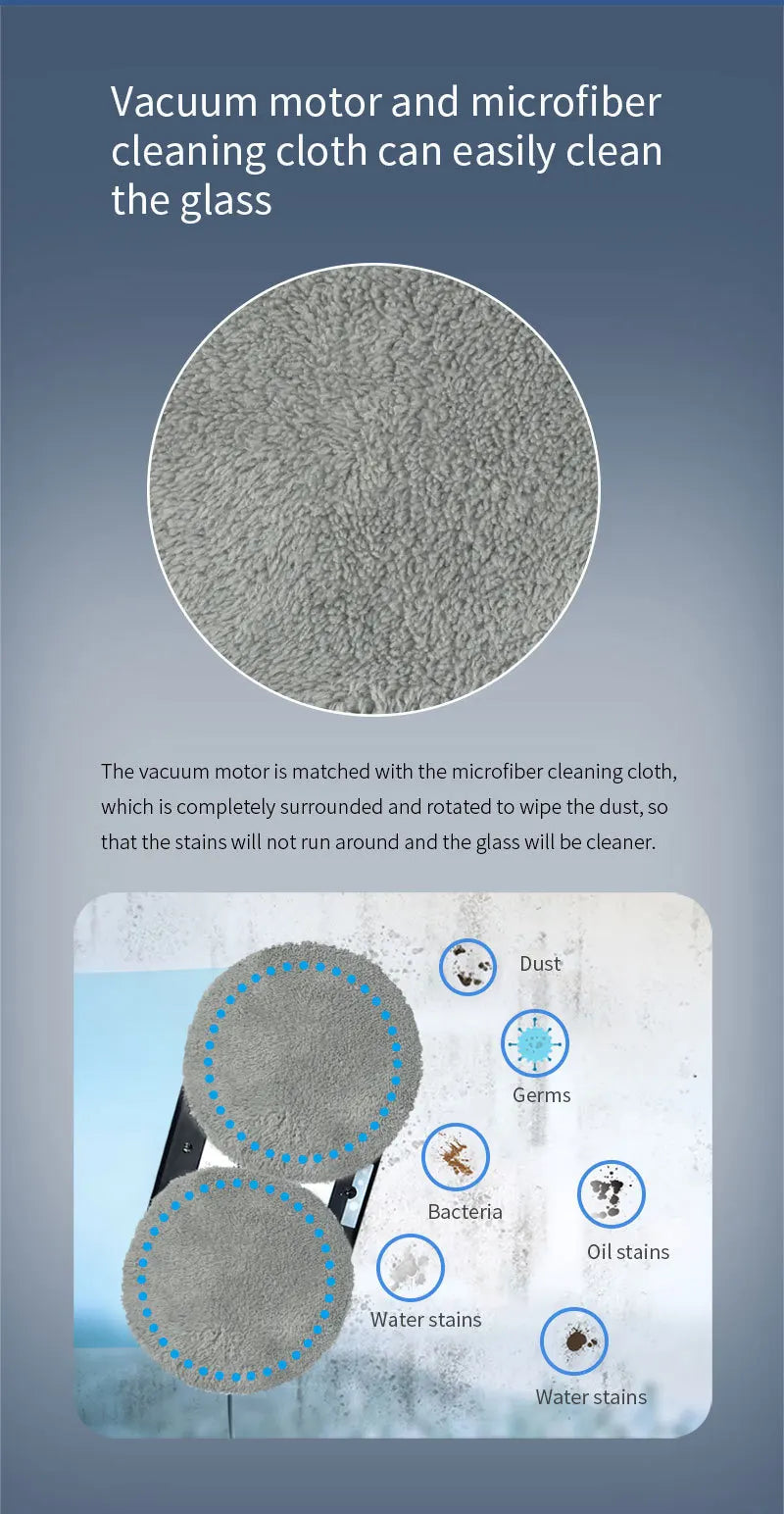 Robot limpiacristales GlassBot con succión automática, ventanas y espejos