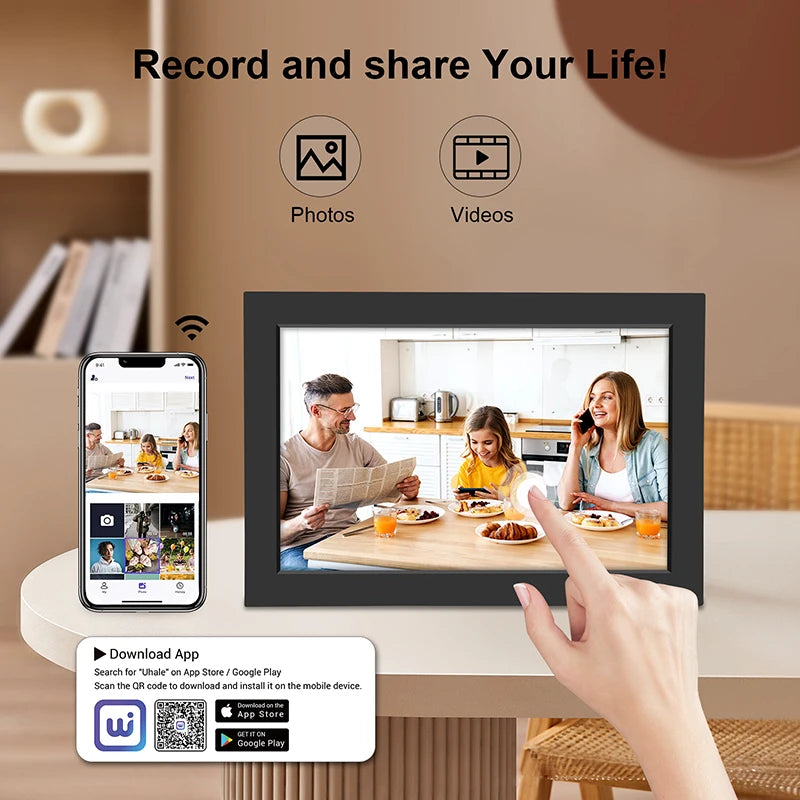 marco digital con pantalla táctil HD