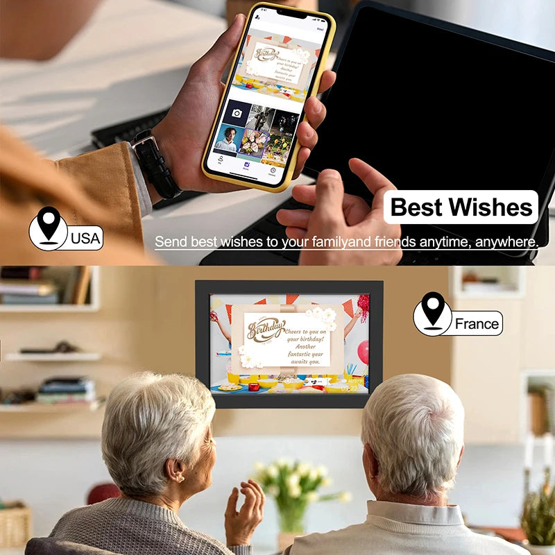 marco digital con pantalla táctil HD