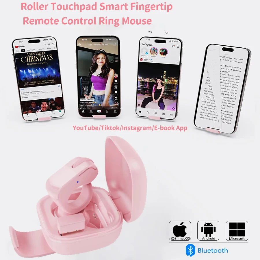 mini ratón portátil tipo anillo android iOS Windows